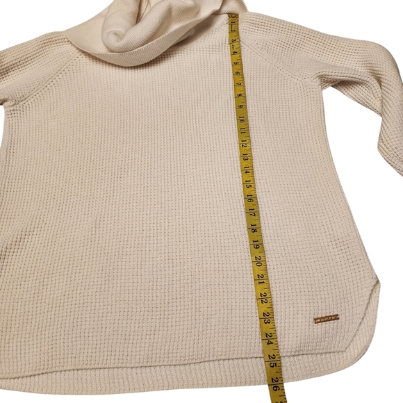 Michael Kors White Cowl Neck Waffle Pattern Pullover Sweater L - Picture 8 of 13
